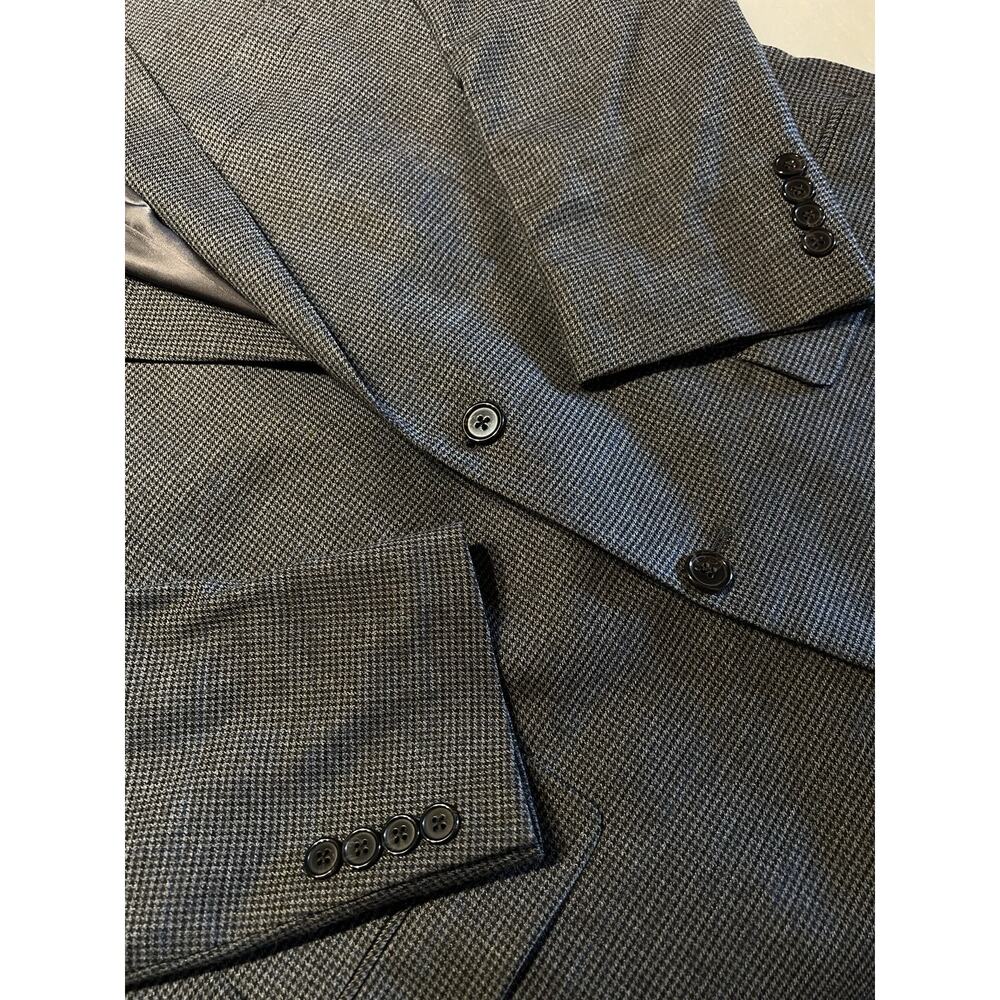 Ralph Lauren LRL 44L Steel Blue Gray Puppytooth Plaid Blazer Sport Coat - Picture 8 of 15